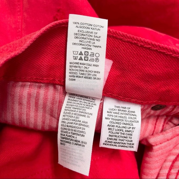 Lucky Brand Red Sienna Slim Boyfriend Jeans distressed destroyed size 6 - Picture 11 of 12